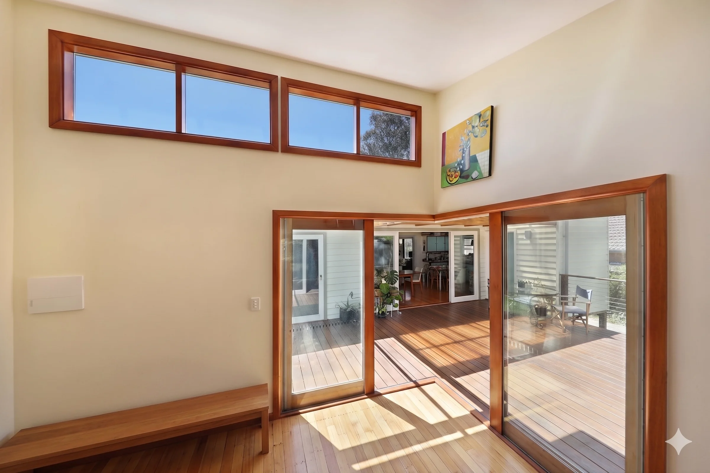 Double-glazed timber windows in a Macleod home interior