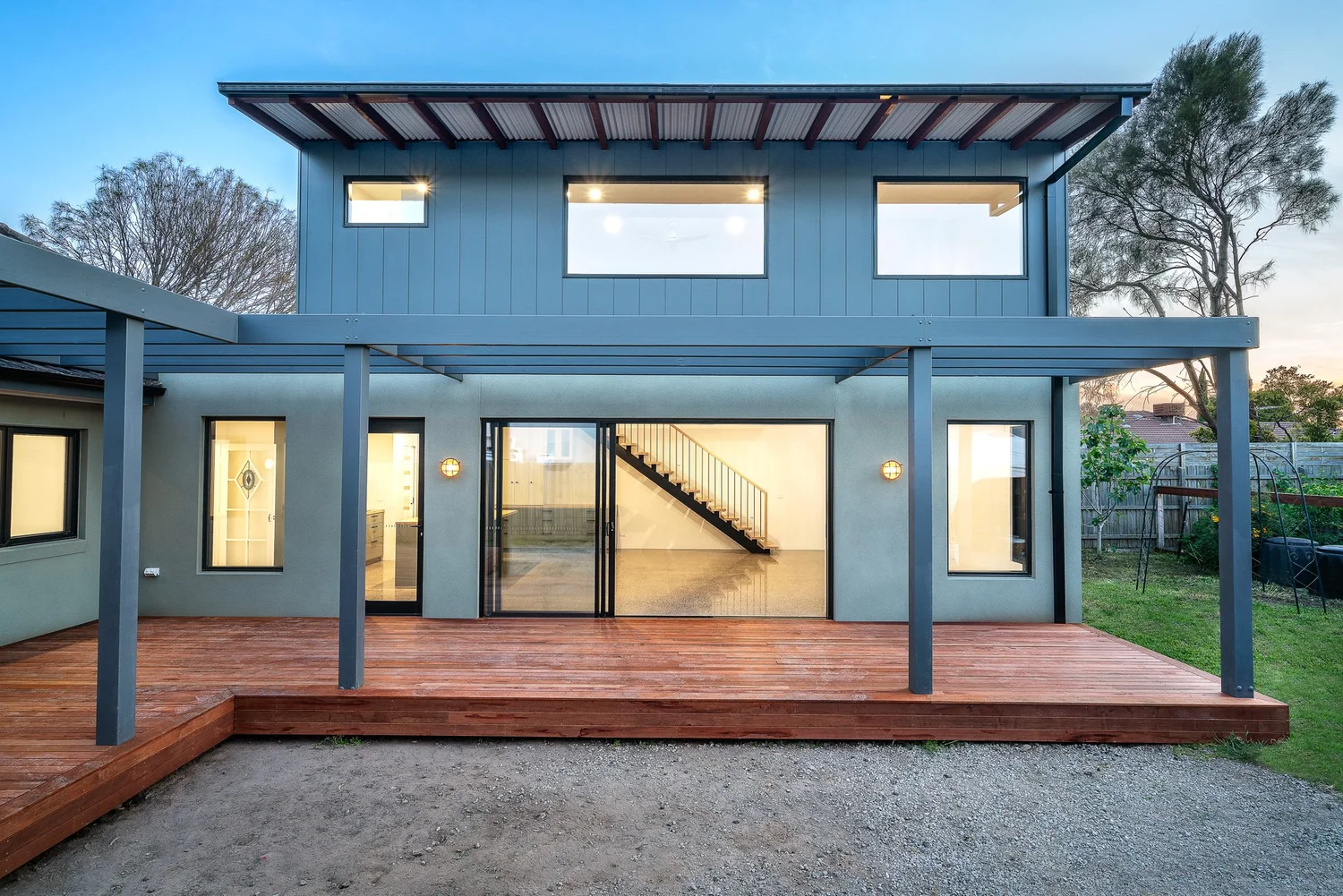 Completed deck extension at the rear of a Bentleigh East home