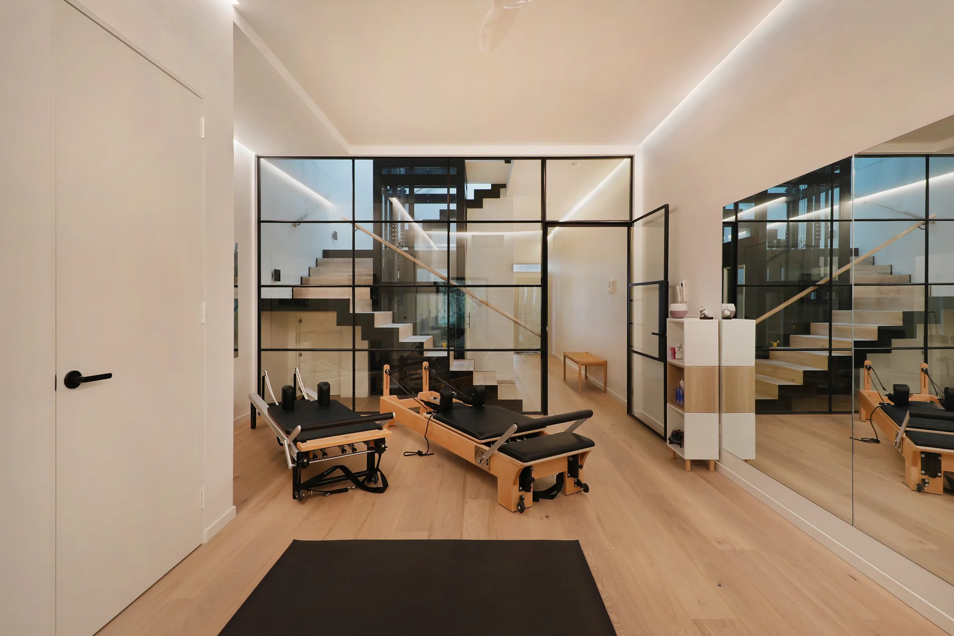 Commercial pilates studio with full-height glazing in Fitzroy